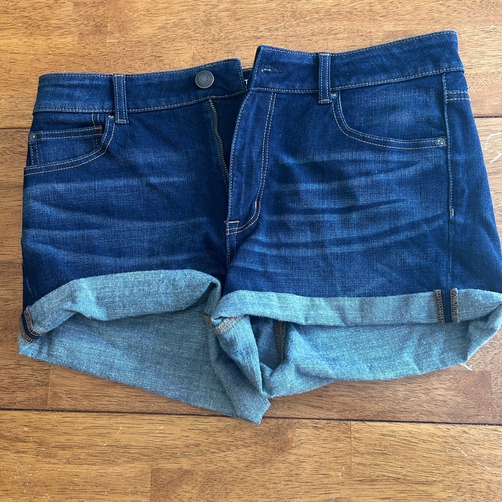 American Eagle hi-rise shortie denim shorts